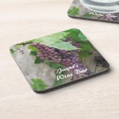 Paarse druiven op wijn drankjes onderzetter (Linkerzijde)