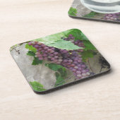 Paarse druiven op wijn drankjes onderzetter (Linkerzijde)