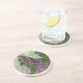 Paarse druiven op wijn zandsteen onderzetter (Zijkant)