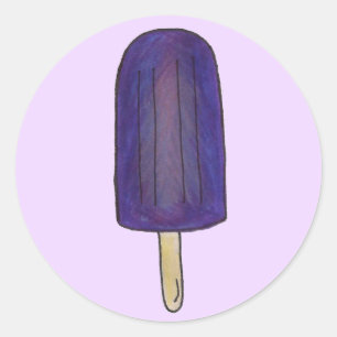 Paarse druiven Popsicle Pop Ice Lolly Sweet Lollie Ronde Sticker