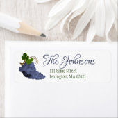 Paarse druiven retourneren adreslabels etiket (Insitu)