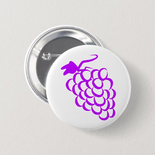 Paarse druiven ronde button 5,7 cm (Voorkant /achterkant)