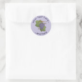 Paarse Druiven Ronde Sticker (Tas)