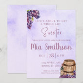 Paarse Druiven Thema Douche Uitnodiging (Voorkant / Achterkant)