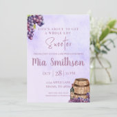 Paarse Druiven Thematische Uitnodiging voor een Do (Staand voorkant)