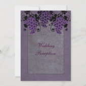 Paarse druiven Vintage bruiloft receptie Kaart (Achterkant)