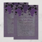 Paarse druiven Vintage bruiloft receptie Kaart (Voorkant / Achterkant)