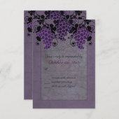 Paarse druiven Vintage bruiloft Save the Date Kaart (Voorkant / Achterkant)
