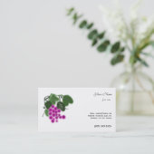 Paarse druiven. Visitekaartje voor alle doeleinden (Staand voorkant)