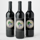 Paarse druiven wijn etiket (Flessen)