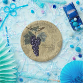 Paarse Druiven Wijngaard Bruidsfeest Papieren Bordje (Feest)