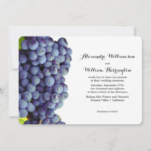 Paarse druiven Winery Vineyard Wedding Invitations Kaart