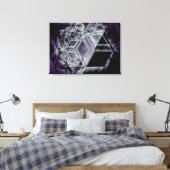 Paarse druk op verdraaid canvas afdruk (Insitu (Slaapkamer))