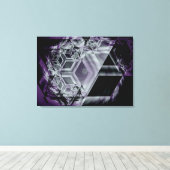 Paarse druk op verdraaid canvas afdruk (Insitu (Houten vloer))