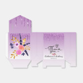 Paarse druppelflank bedankt bedankdoosjes (Uitgevouwen)