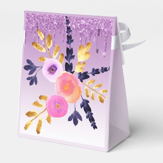 Paarse druppelflank bedankt bedankdoosjes (Achterkant)