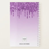 Paarse druppels lavendel monogram naam planner (Achterkant)