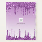 Paarse druppels paarse monogram 2027 planner (Achterkant)