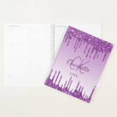 Paarse druppels paarse monogram 2027 planner (Display)