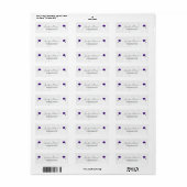 Paarse Dubbele Afstudeer Retouradres Etiket (Full Sheet)
