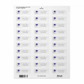 Paarse Dubbele Afstudeer Retouradres Etiket (Full Sheet)