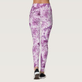 Paarse dubbele bloesem bloem leggings (Achterkant)