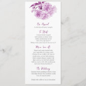 Paarse Dubbele Bloesem Bloemen Trouwmenu Menu (Achterkant)