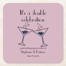 Paarse Dubbele Verjaardag Kartonnen Onderzetters