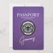 Paarse Duitse paspoort Bewaar de datum Save The Date (Voorkant)