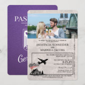 Paarse Duitsland Passport Wedding Kaart (Voorkant / Achterkant)