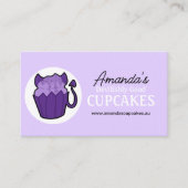  Paarse Duivel Cupcake Visitekaartjes (Voorkant)