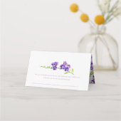 Paarse Duranta Sky Flower waterverf kunst bruiloft Plaatskaartje (Achterkant)