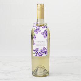 Paarse duranta waterverf bloembruiloft flessenhanger