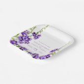 Paarse duranta waterverf bloembruiloft papieren bordje (Gebogen)