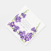 Paarse duranta waterverf bloembruiloft servet (Hoek)