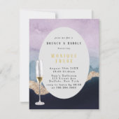 Paarse Dusty Blue Agate Brunch & Bubble Kaart (Voorkant)