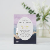 Paarse Dusty Blue Agate Brunch & Bubble Kaart (Staand voorkant)