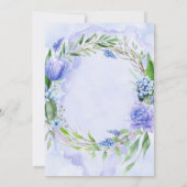 Paarse Dusty Blue Hyacinth Peony Engagement Party Kaart (Achterkant)