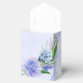 Paarse Dusty Blue Tulip Peony Wedding Bedankdoosjes (Geopend)