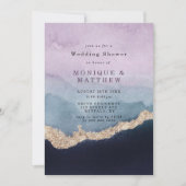 Paarse Dusty Blue Waterverf Agate Wedding Shower (Voorkant)