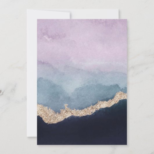 Paarse Dusty Blue Waterverf Agate Wedding Shower (Achterkant)