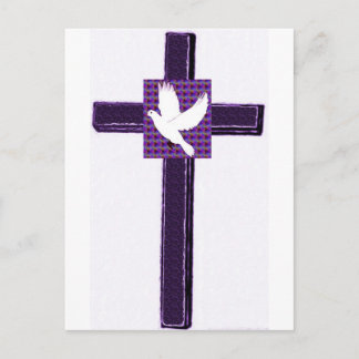 Paarse Dwars en Witte Duif Briefkaart