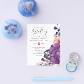 Paarse dynastie donkere bloemengewone budget trouw flyer (Enkel)