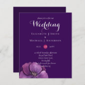 Paarse dynastie donkere bloemmotief budget bruilof (Voorkant / Achterkant)