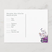 Paarse Dynastie Donkere Bloemrijke Budget Bruiloft Briefkaart (Achterkant)