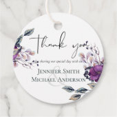 Paarse Dynasty Dark Floral budget Weddenschap Bedankjes Labels (Voorkant)