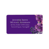 Paarse Dynasty Dark Floral budget Weddenschap Etiket (Voorkant)