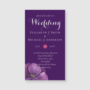 Paarse Dynasty Dark Floral Budget Wedding Invites