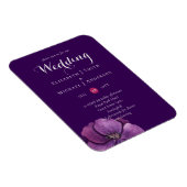Paarse Dynasty Dark Floral Budget Wedding Invites Magneet (Rechterzijde)