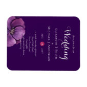 Paarse Dynasty Dark Floral Budget Wedding Invites Magneet (Horizontaal)